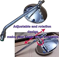 Vista 6 de Yibid Espejo retrovisor redondo universal cromado de 4 pulgadas para motocicleta, espejo lateral retro clásico de repuesto para Cruiser Chopper Cafe