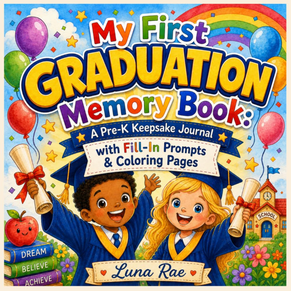 My First Graduation Memory Book: A Pre-K Keepsake Journal with Fill-In Prompts & Coloring Pages: The Perfect Gift for Preschool Graduates - Capture Memories, Dreams & Milestones from Their Big Day