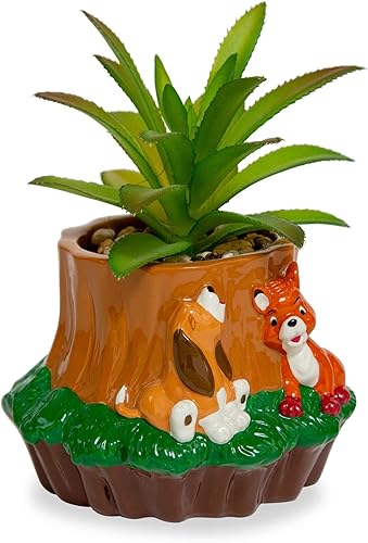 Miniatura 8 de Silver Buffalo Disney Pixar Wall-E - Mini maceta de cerámica de 4 pulgadas con suculentas artificiales