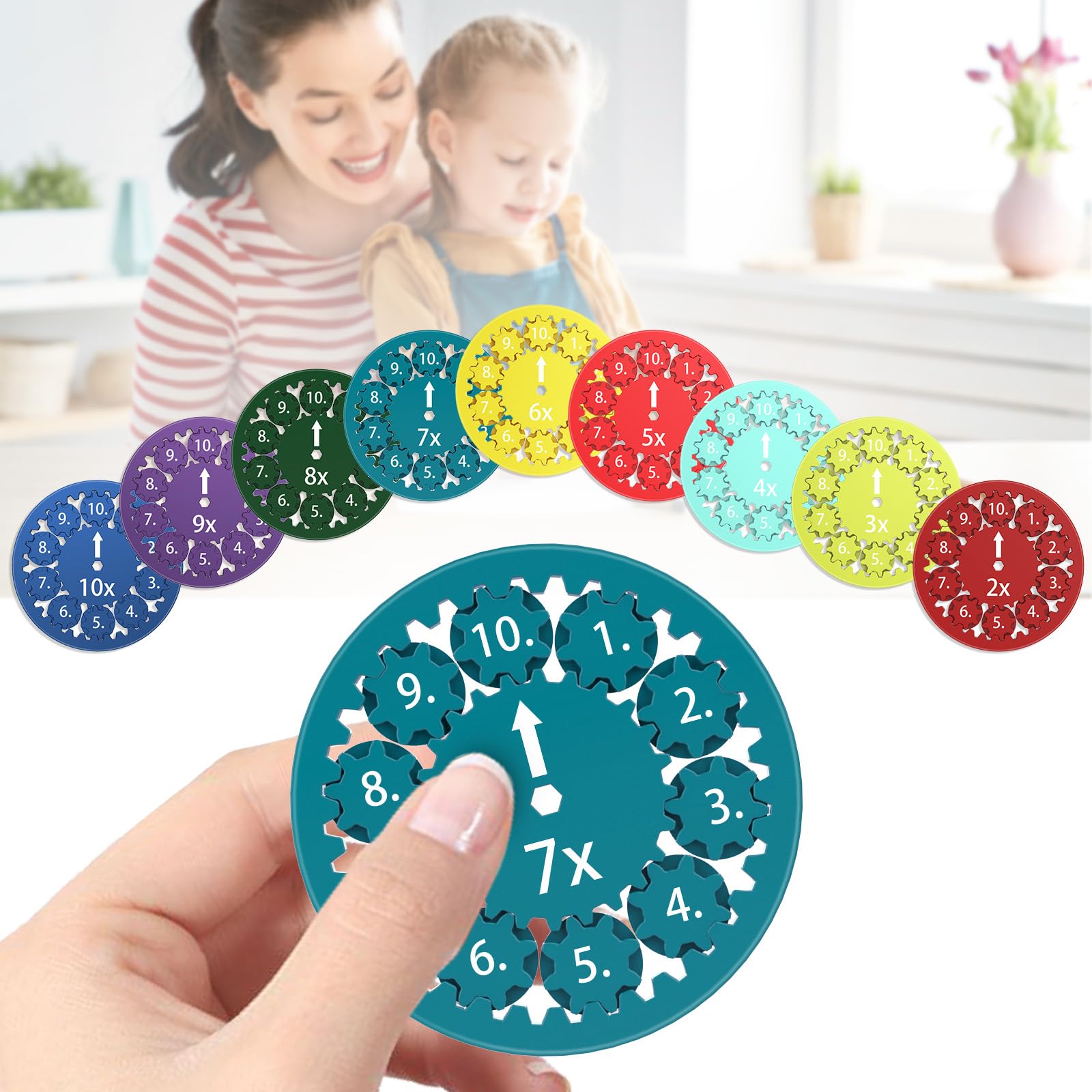Mathe Fidget Spinner (9 Stück), Fidget Toys, Mathe Fakten Lernspielzeug für Kinder, knobelspiele für Kinder ab 6-10, Fidget Spinner (Addition und Subtraktion)