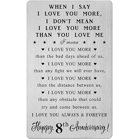 8th Anniversary Card Gifts for Him Her, 8th Wedding Anniversary Gifts