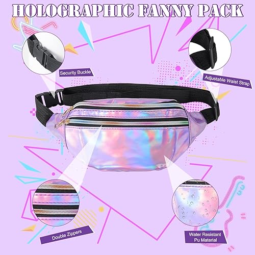 Miniatura 3 de Conjunto de accesorios de los años 80 para mujer, calentadores de piernas de neón, diadema de encaje, guantes de red, aretes y cangurera