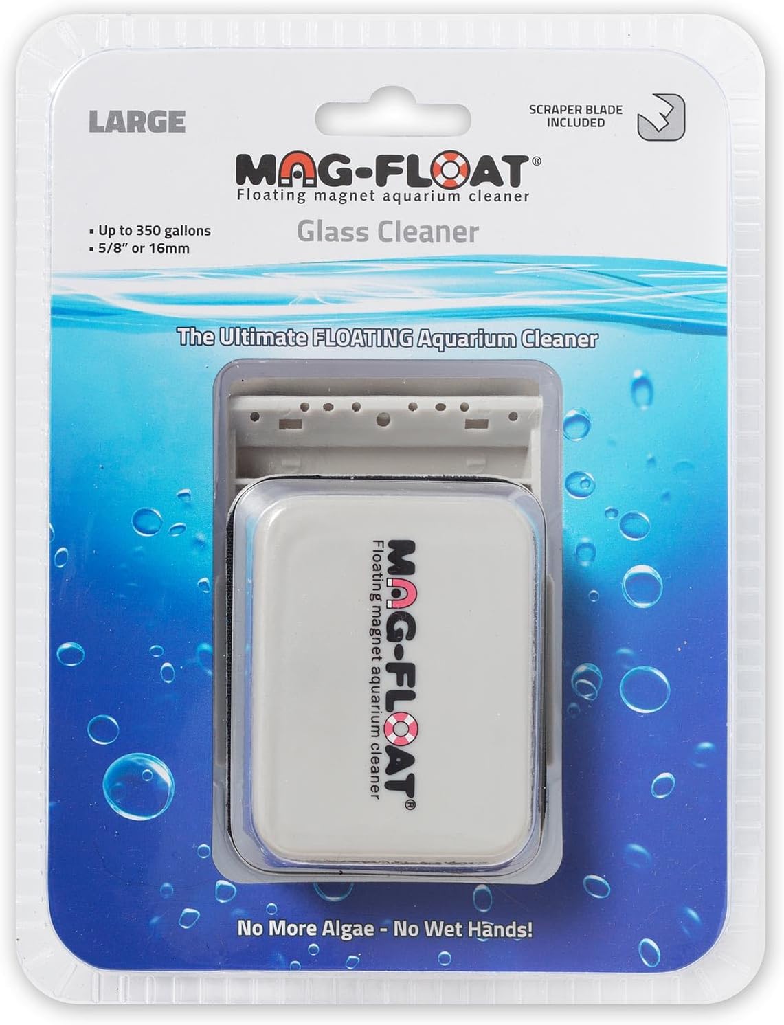 Mag-Float Medium Glass Floating Algae Scraper 125 | Magfloat Magnetic Fish Tank Cleaner | Magnet Scrubber Brush Cleaning Tool for Aquarium