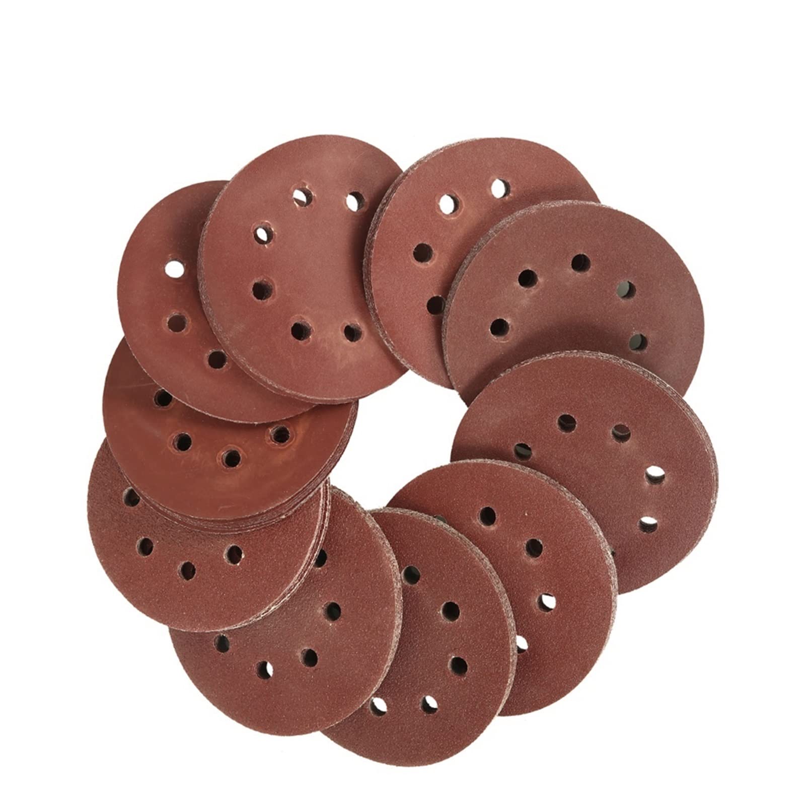 Papel de lija abrasivo ZSBLXHHJD 100 piezas de 5 "ruedas de molienda 40/60/80/180/400/800 160/400/800 Discos de lijado Ruedas de molienda de gancho y bucle Ruedas de pulido for discos de lijado