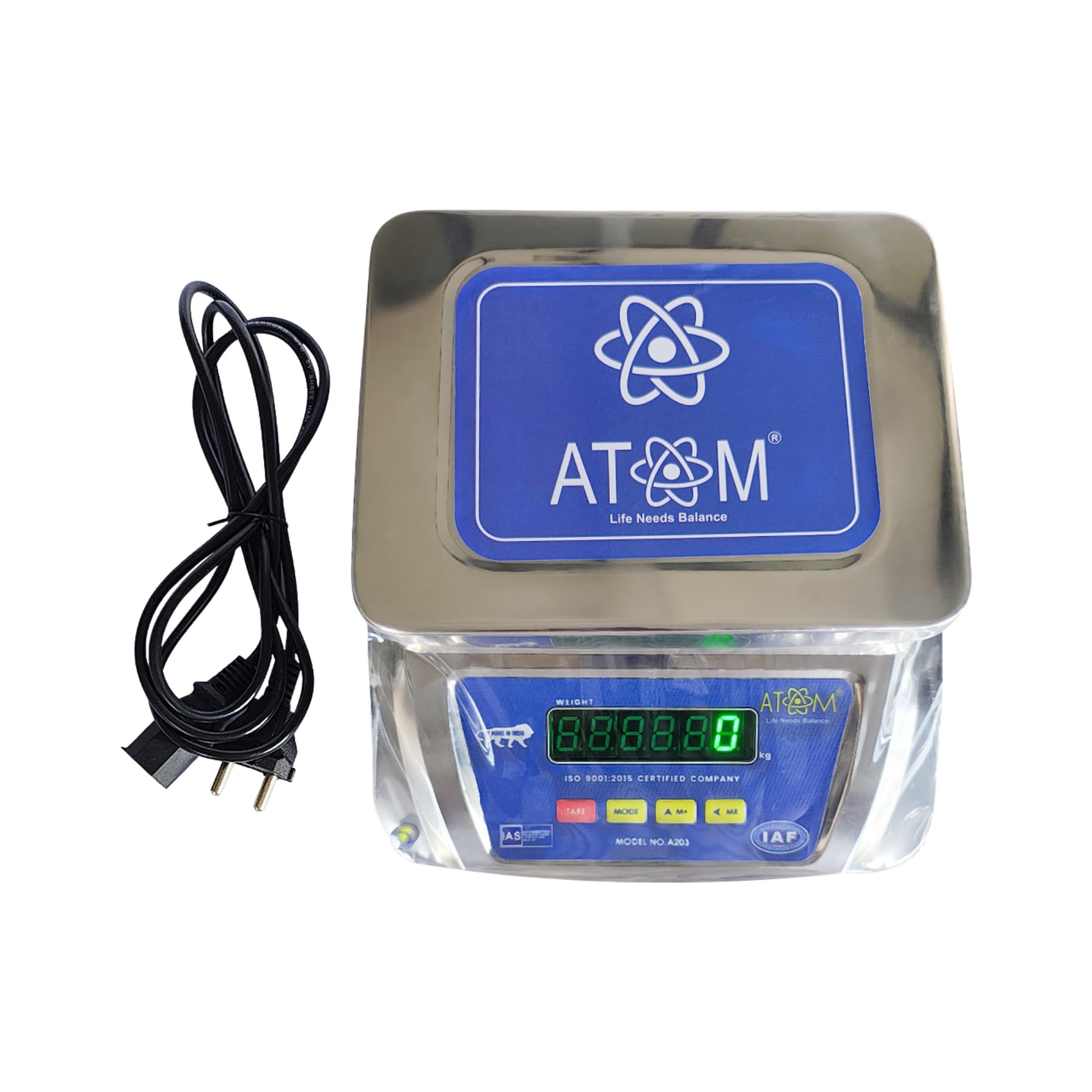 ATOM ® 30kg Stainless Steel Digital Weighing Scale. MADE IN INDIA with Front and Back display for Grocery and Kitchen. Atom A 203 Mini Scale. Without Stamping For Domestic Use Only (225x175 mm)-image-20