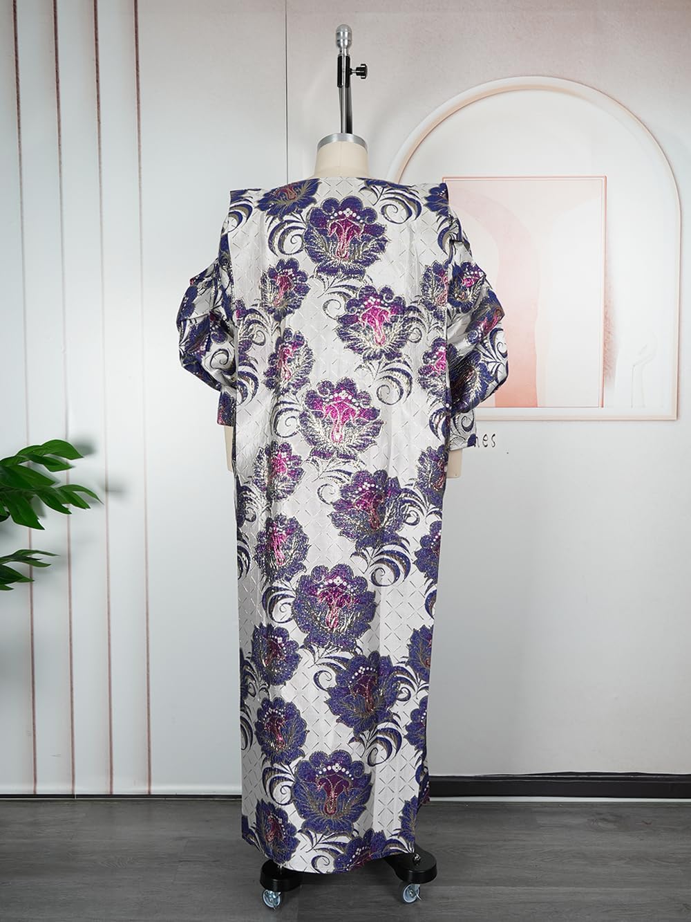 HD African Fashion Bubu Dress for Woman Embroidery Pattern Maxi Dress - Image 4