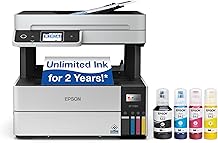 Epson EcoTank Pro ET-5180 Wireless Color All-in-One Supertank Printer with Scanner, Copier, Fax Plus Auto Document Feeder and PCL/Postscript, White, Large