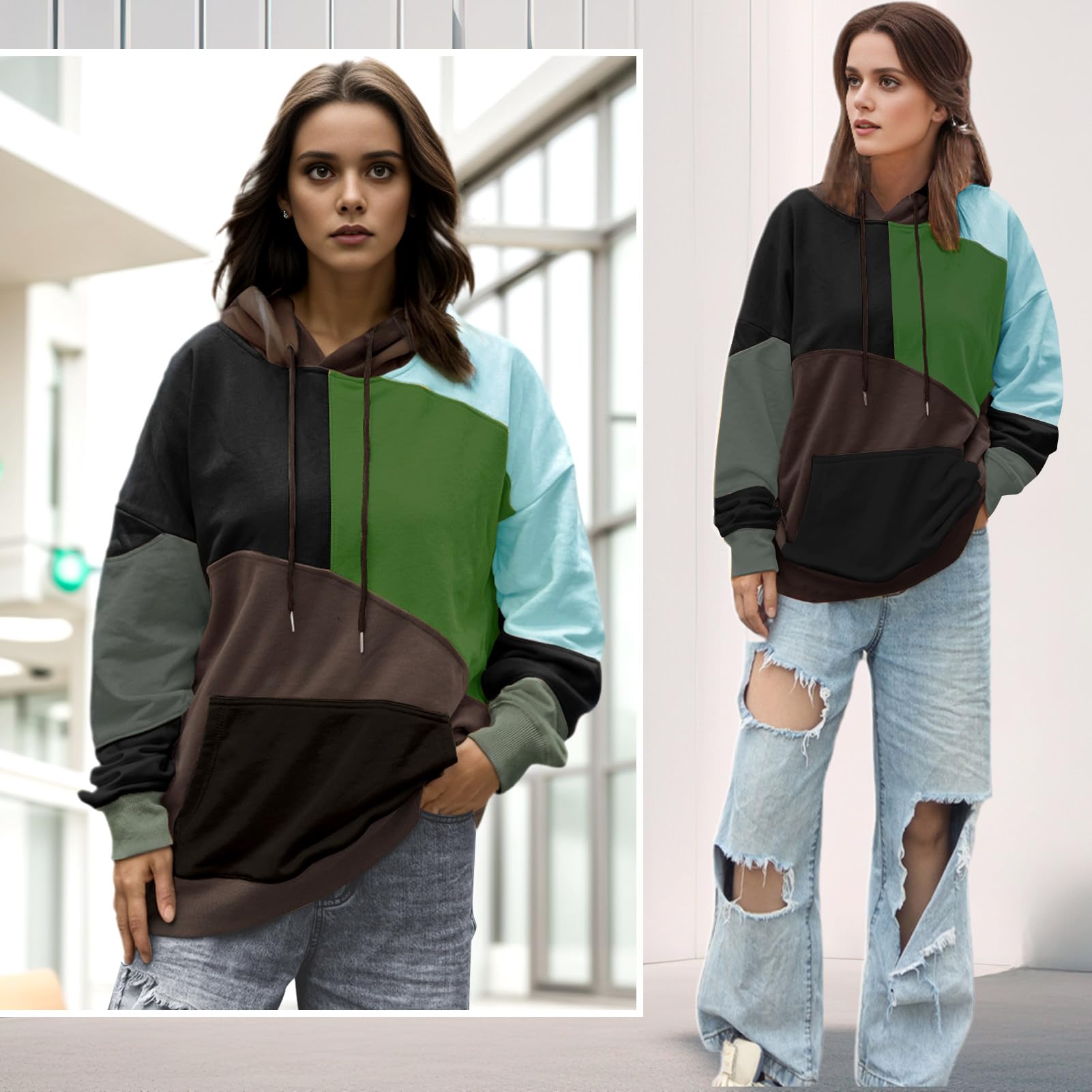 Hombre Sudadera con Capucha Techwear Colores Manga Larga Hoodie | Hip Hop Ligea Deportiva Casual Jersey Primavera Otoño Invierno Viajes y Acampadas