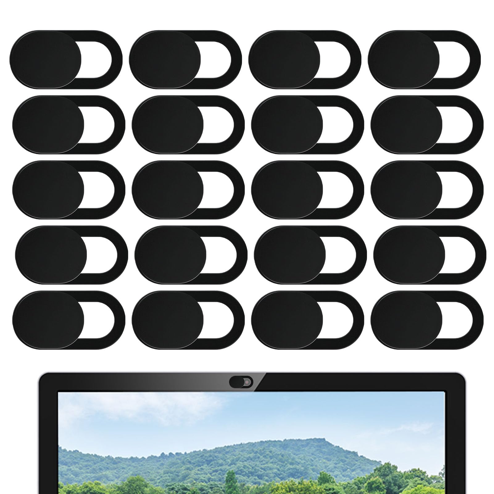 20 Pezzi Copri Webcam, Copertura Webcam Cover Slider Copri Fotocamera Webcam PC Portatile Accessori per Laptop, PC, Tablet, Smartphone, MacBook Protezione Privacy Nero