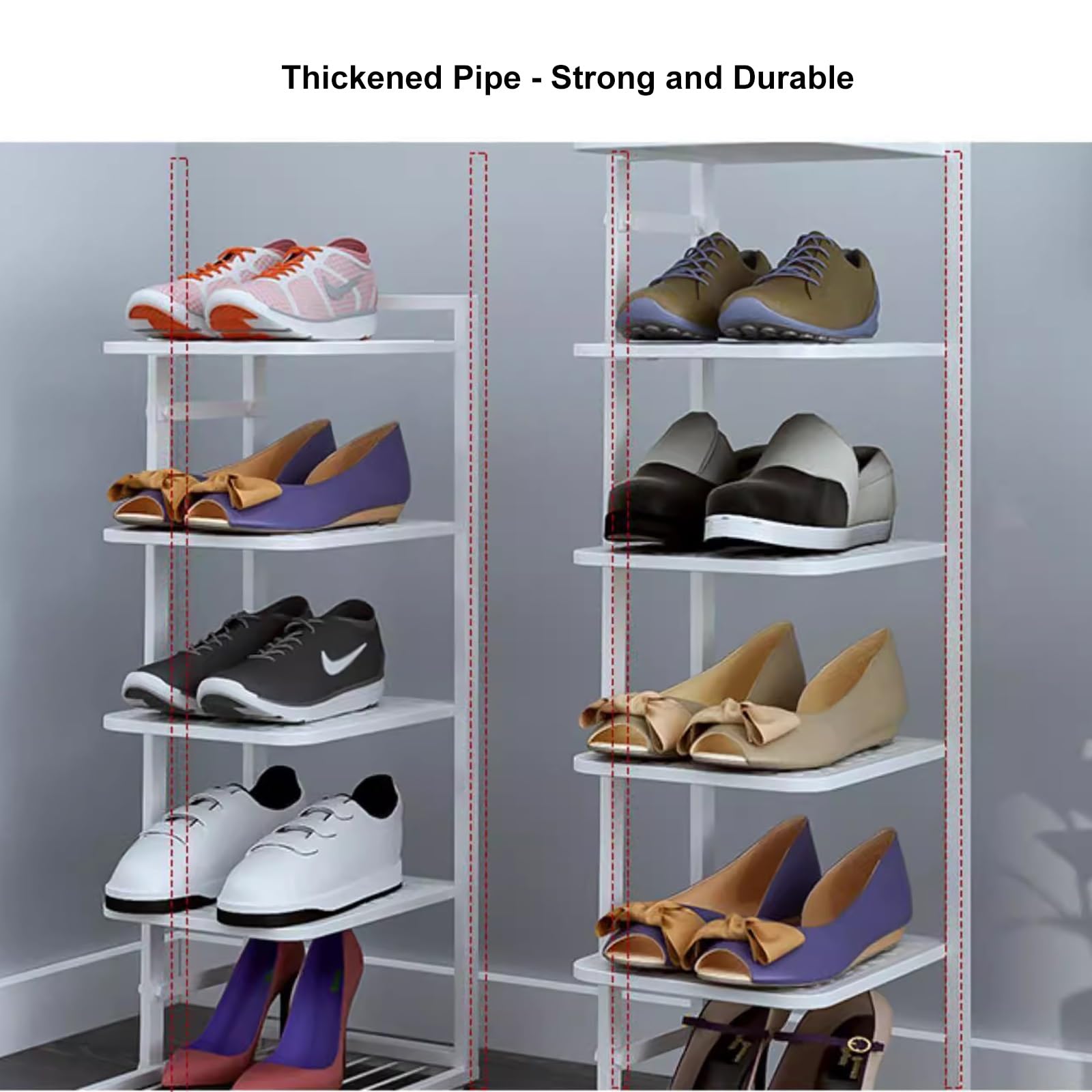 Schuhregal, platzsparend, Schuhregal, Organizer, vertikaler Schuhständer, stabil und schmal, freistehender Schuhregal