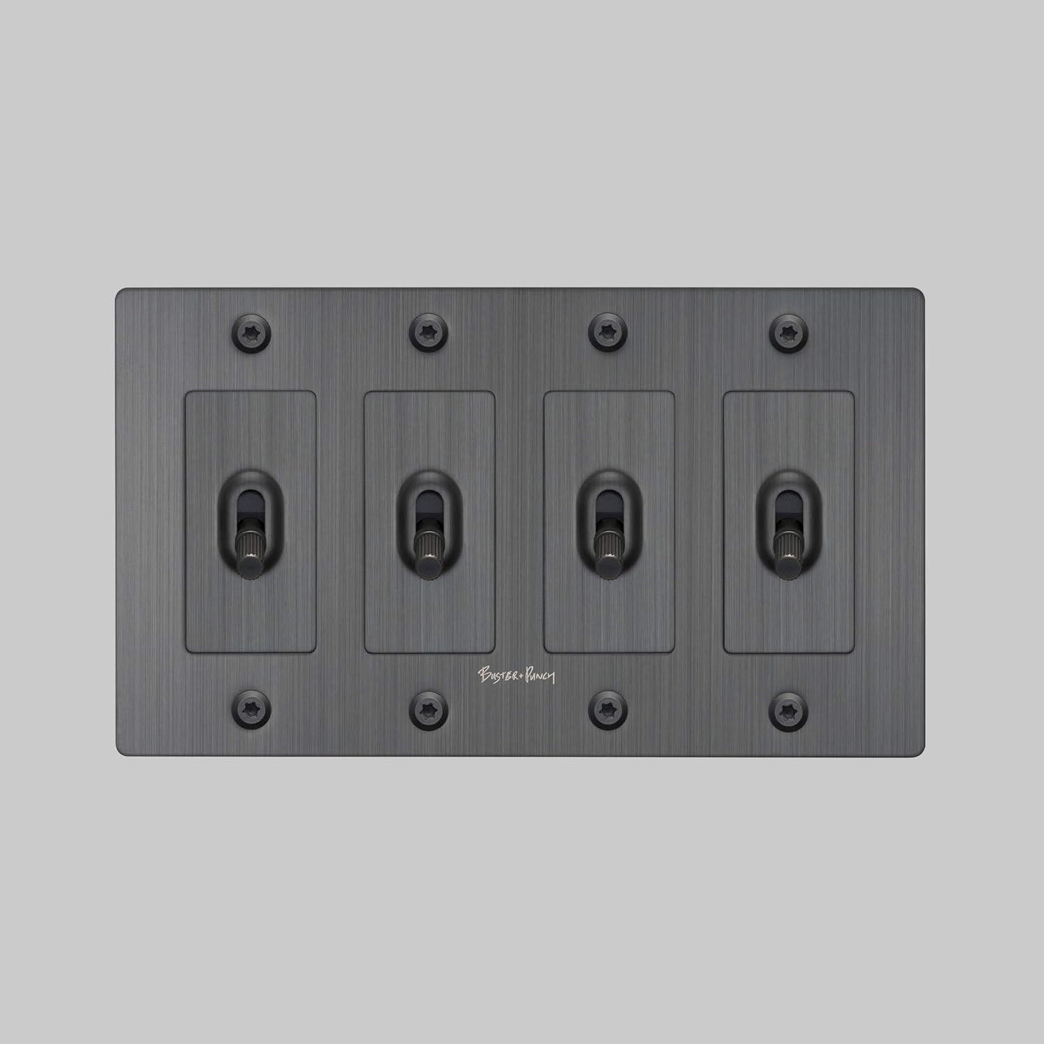 Buster and Punch 4G Toggle Linear Knurl with Logo in Brass