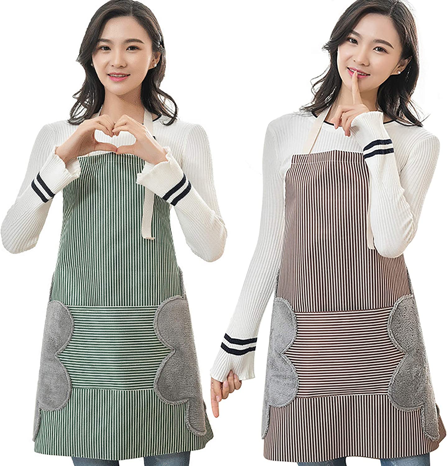 Prisma Collection Adjustable Bib Aprons Waterproof Oil-Proof Erasable Hand Chef Cooking BBQ Kitchen Aprons for Women Men with Pocket