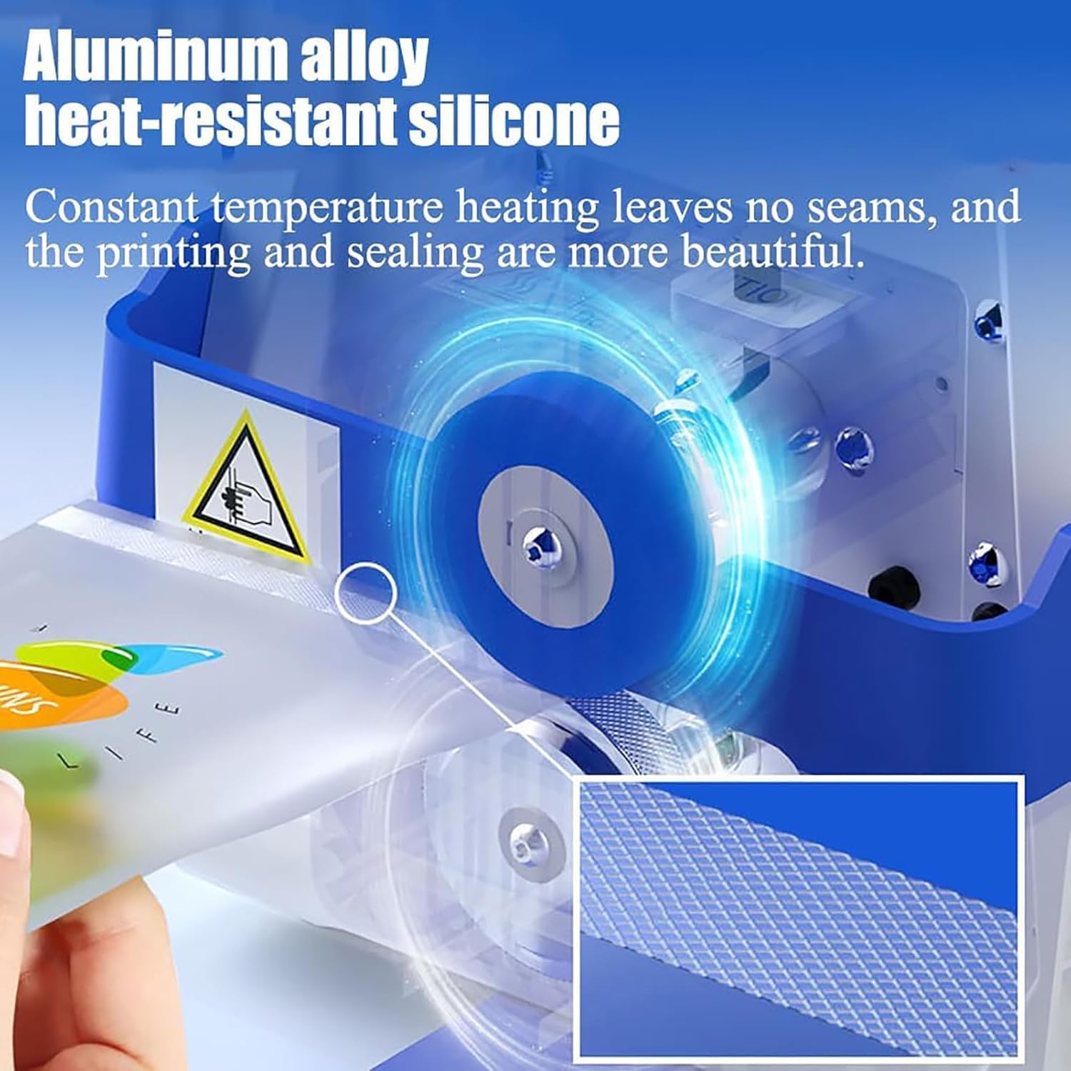 Máquina automática de envasado de alimentos, máquina de sellado térmico de bolsas de plástico, motor de 300 W, velocidad de 5 m/min, grosor de sellado de 1 cm, ideal para cocina doméstica
