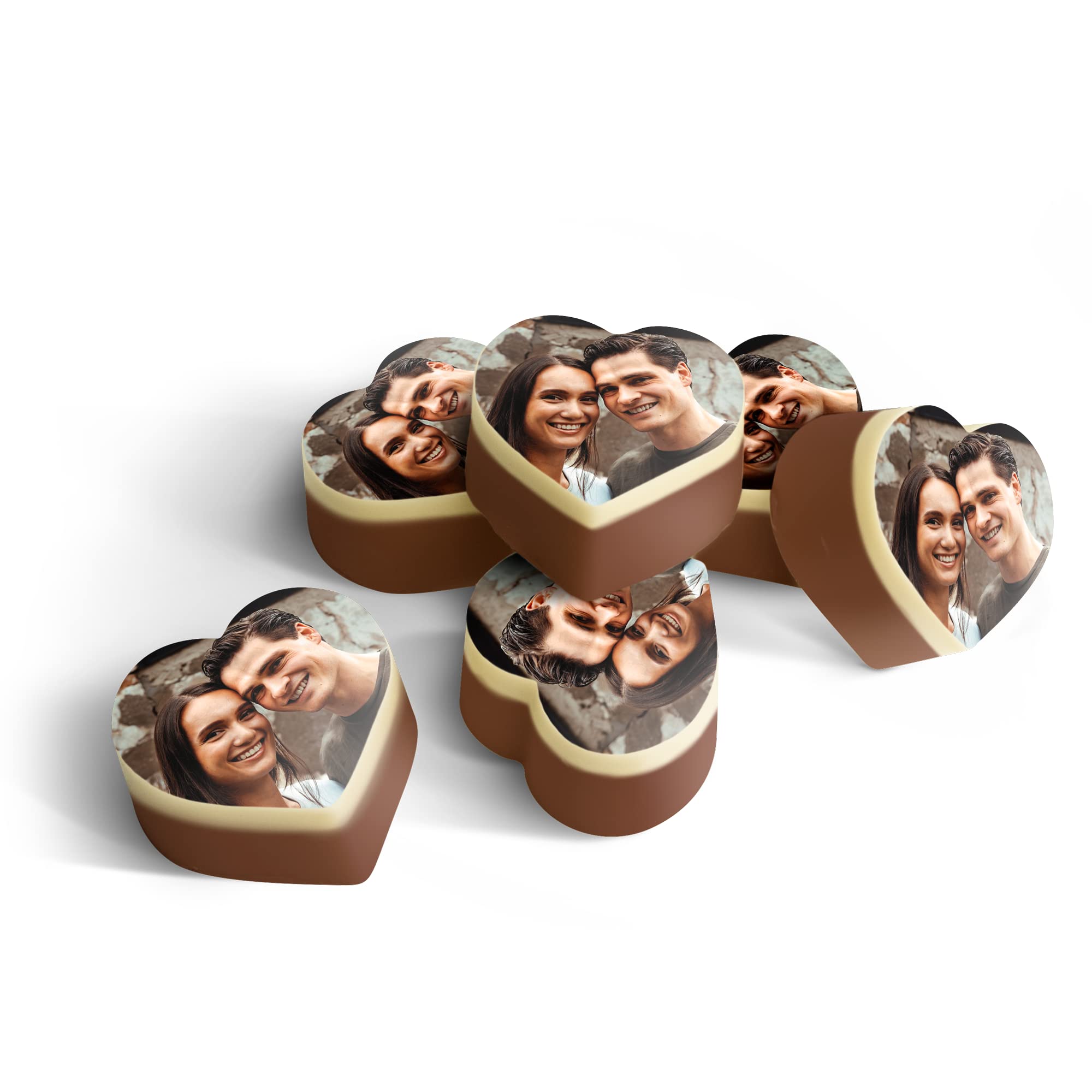 Pralinen mit Foto in Geschenkbox - Personalisierte Herzform Pralinen mit deinem Lieblingsfoto (36 Stück)