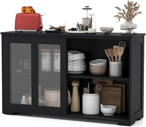 Vista 108 de Costzon - Aparador de almacenamiento para cocina, gabinete apilable antiguo para el hogar armario de bufé para el comedor