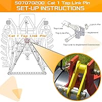 Vista 4 de Upgraded 4 Pack S07070200 Cat 1 Top Link Pin 3/4 in Dia Pin 5-1/2 Top Link Pin Hitch Pin Accessories for Tractors