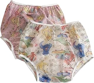 Reusable Washable Waterproof Incontinent Underpants Cover-up Diaper for Patients Elders Men and Women-2 Pieces? (White&Pink,Medium)