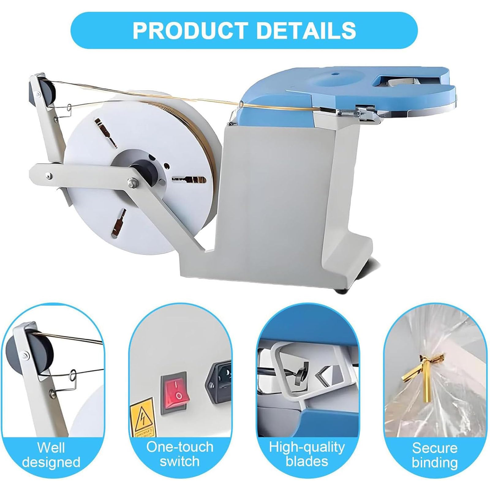 Macchina automatica Twist Tie per una chiusura efficiente del sacchetto, ideale per imballaggi alimentari e esigenze di impacchettamento