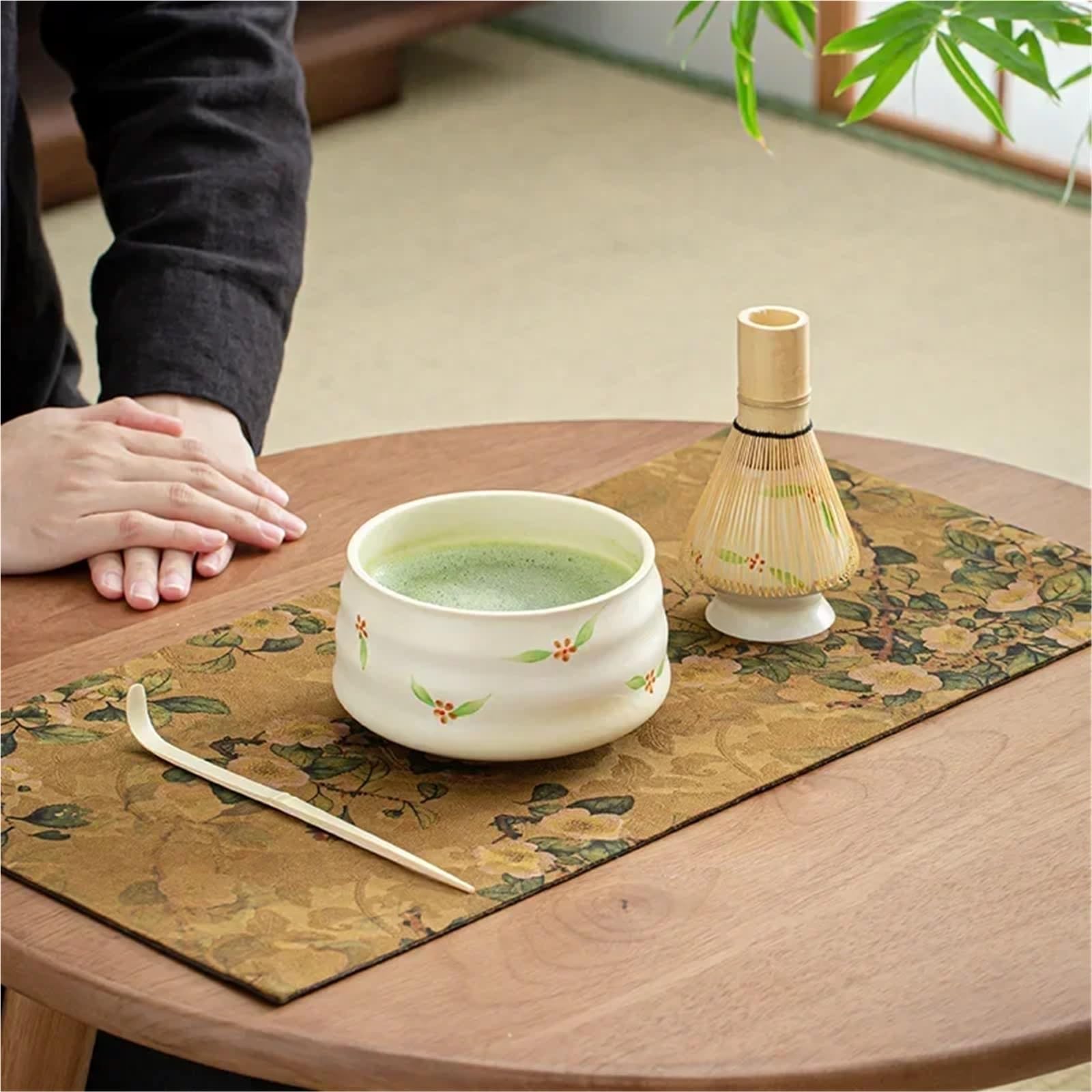 Keramik Matcha Schüssel Set Matcha Brushd Tee Set Tee Tisch Zubehör Matcha Tee Werkzeuge Set Matcha Tee Set(White)