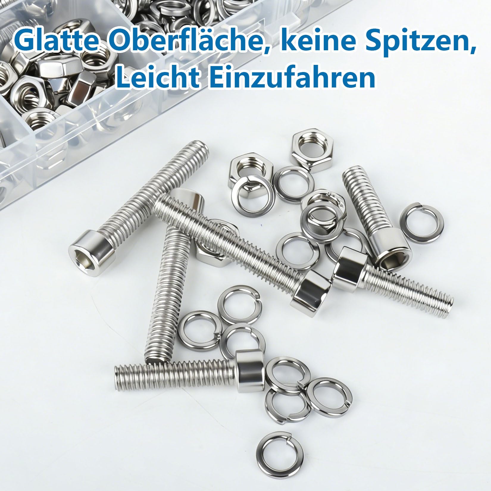280 PzViti M6, Viti a Testa Cilindrica con Esagono Incassato, Set di Bulloni e Dadi, Viti a Testa Esagonale in Acciaio Inox con Rondelle, Assortimento di Bulloni a Cilindri per Macchine