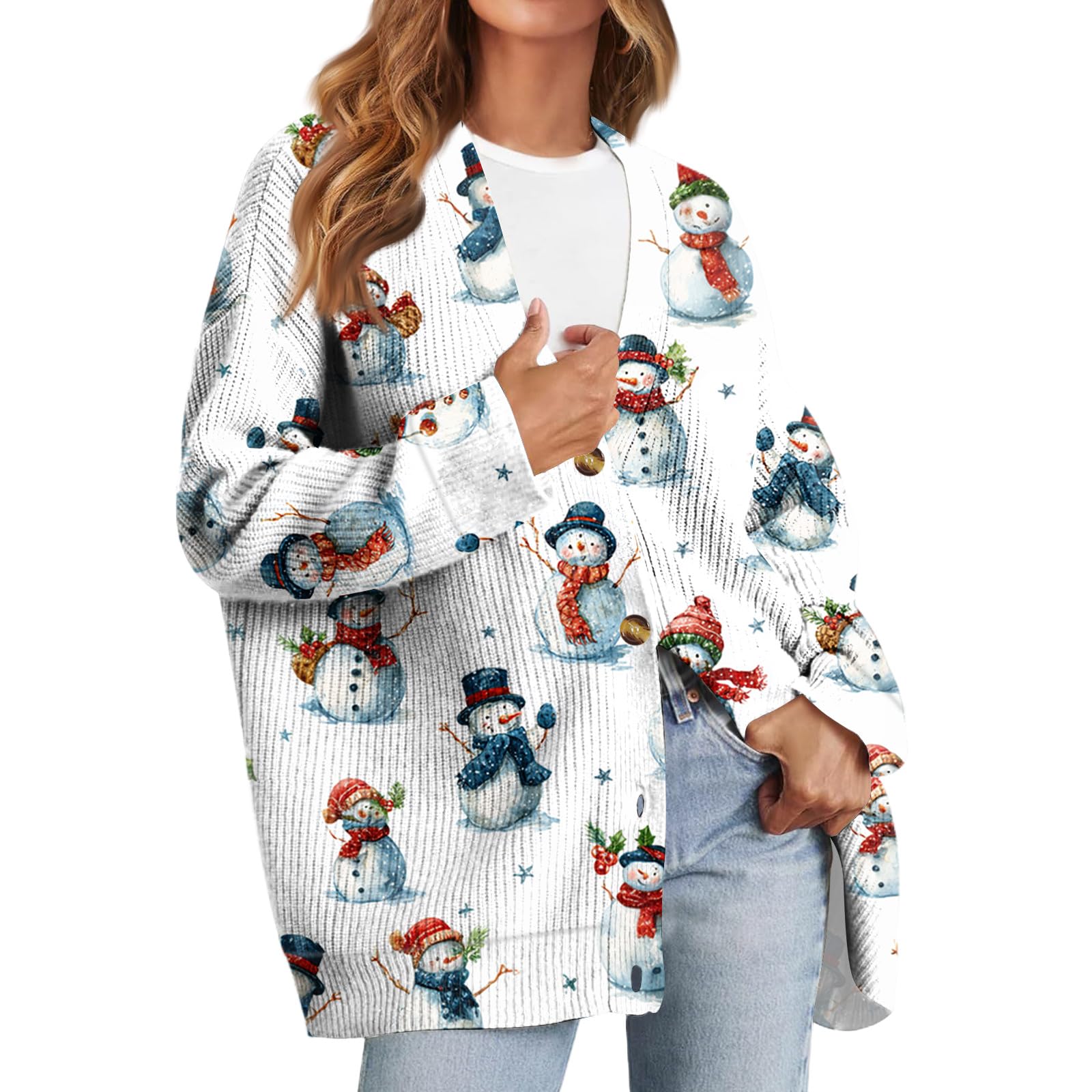 Christmas Sweaters for Women 2025 Fall Fashion Oversized Knit Open Front Lightweight Cardigans Holiday Xmas Clothes