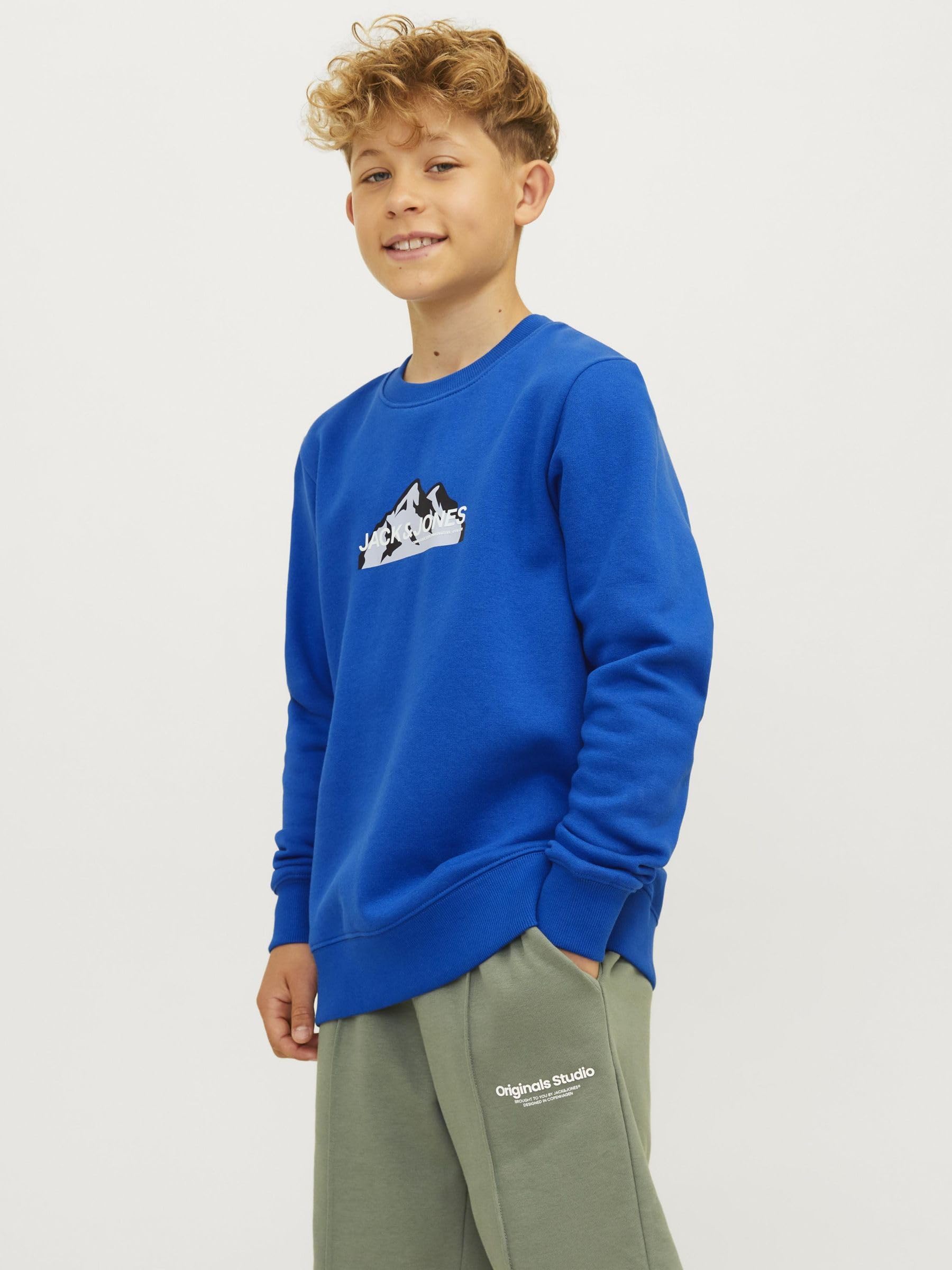 JACK & JONES Jcomountain Logo Sweat Crew Neck Sn Jnr Sudadera Niños (Pack de 1)
