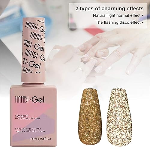 Miniatura 4 de Explosion Diamond - Esmalte de uñas de gel de diamante colorido, juego de esmalte de gel con purpurina reflectante, kit de manicura de esmalte de