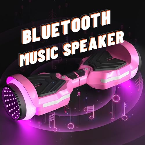 Miniatura 9 de Scooter, ruedas de luz LED coloridas, altavoces Bluetooth y aplicación, motores duales de 250 W, velocidad máxima de 8.5 mph y rango máximo de 8.5