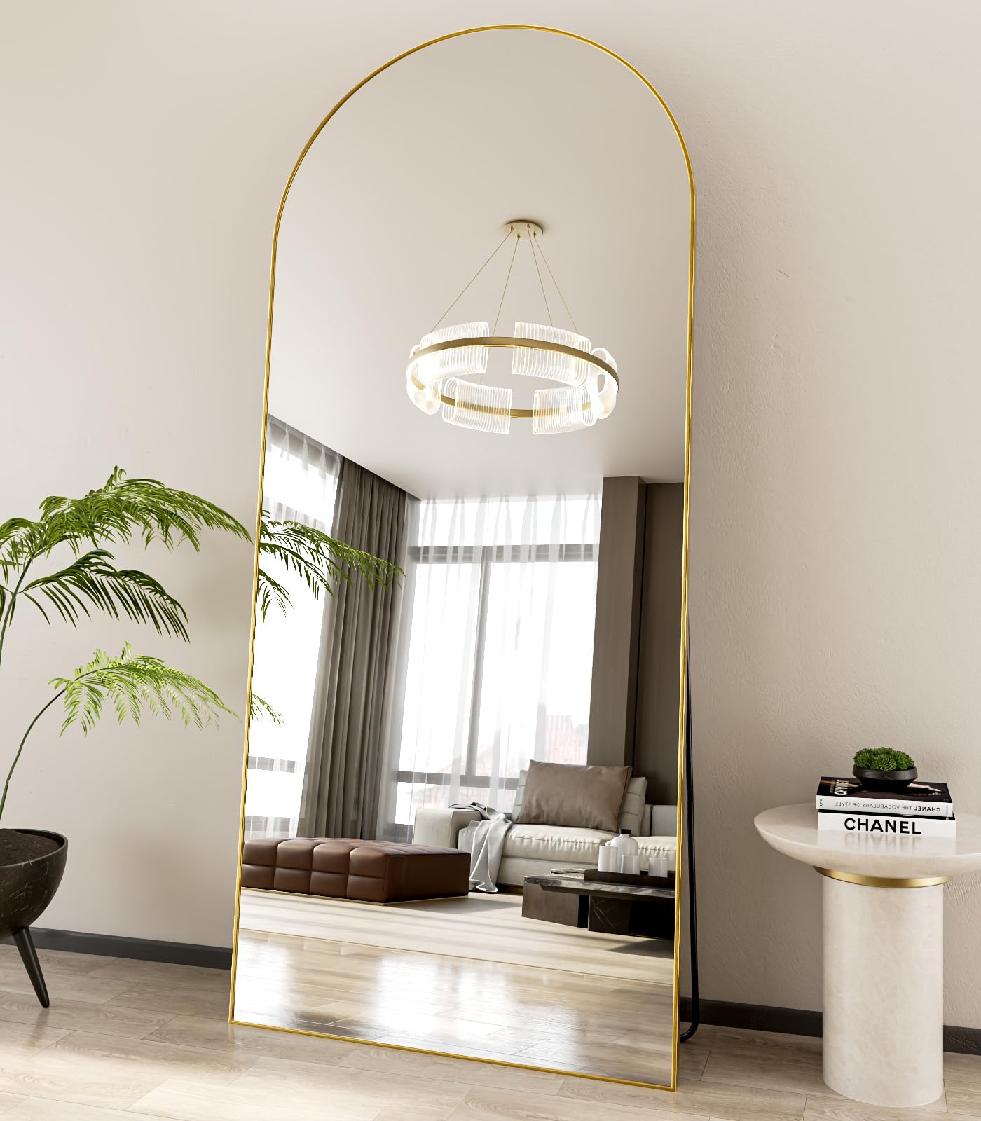 Koonmi 80x36 Arched Full Length Mirror, Floor Mirror with Stand