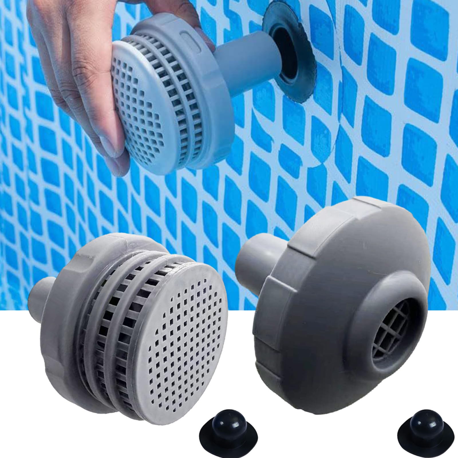 Piezas de piscina de suelo con filtro de salida y boquilla de entrada y tapón de tapón de piscina para 25022E 1500