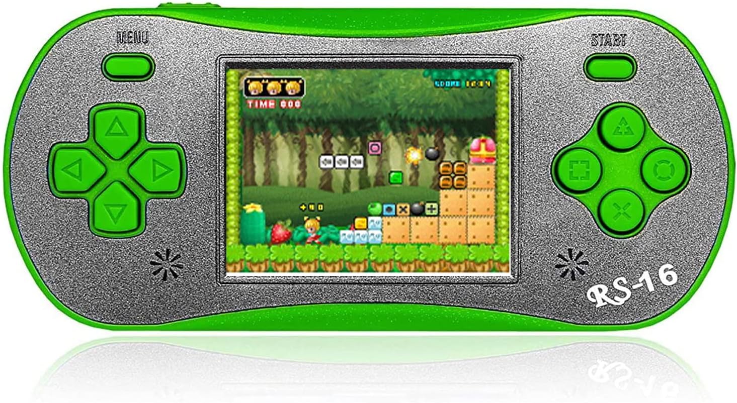 Handheld Game for Kids - FAMILY POCKET RS16 Portable Classic Controller 260 Game 2.5 inch LCD Retro Arcade Video Game System Children's Birthday Gift (Green)