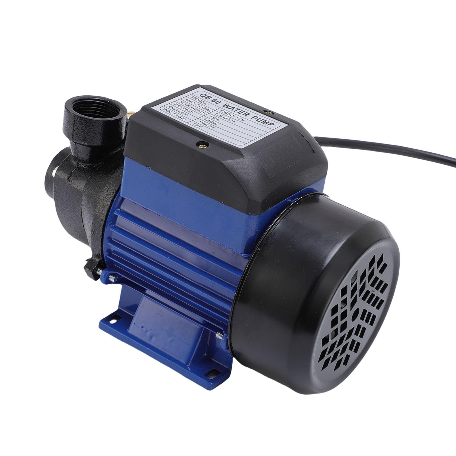 YWBL-WH Bomba de Pozo Solar de 180 W con Cabezal de 15 M, Junta de Tubería NPT de 1 Pulgada para Riego de Estanques de Jardín, Bomba de Transferencia de Agua Eléctrica con Flujo de 1,5 ³/h y Motor