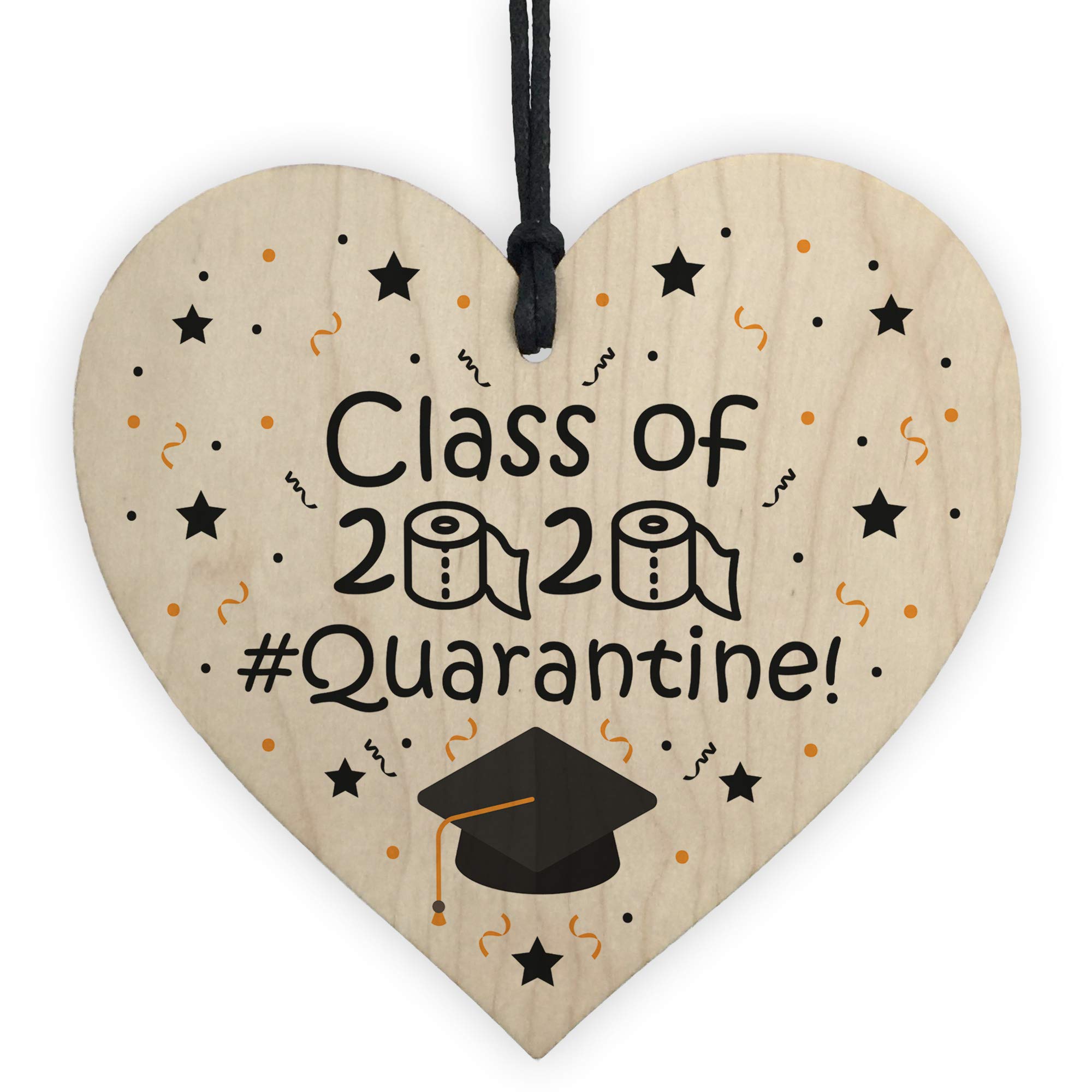 RED OCEAN Funny Graduation Gift For Daughter Son Wood Heart Class Of 2020 Quarantine Keepsake
