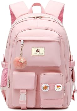 Laptop Backpacks 15.6 Inch School Bag College Backpack Anti Theft Travel Daypack Large Bookbags for Teens Girls Women Students Pink, Large