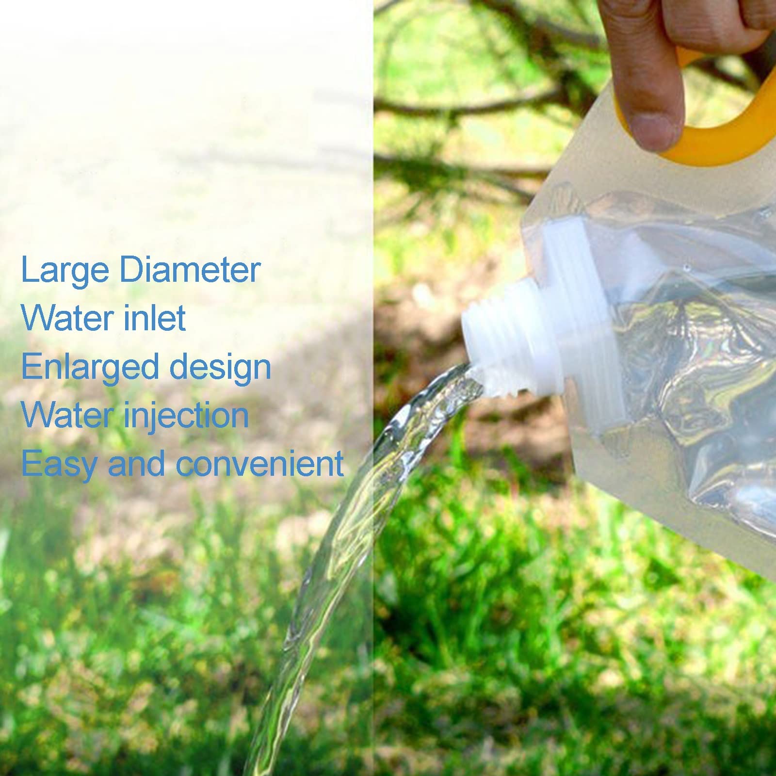 LFFH Folding Water Bag, Portable Outdoor Camping Water Storage Bag Car Water Container BPA Free Plastic Collapsible Water Bag Set (Capacity : 2.5L, Size : 3pcs)
