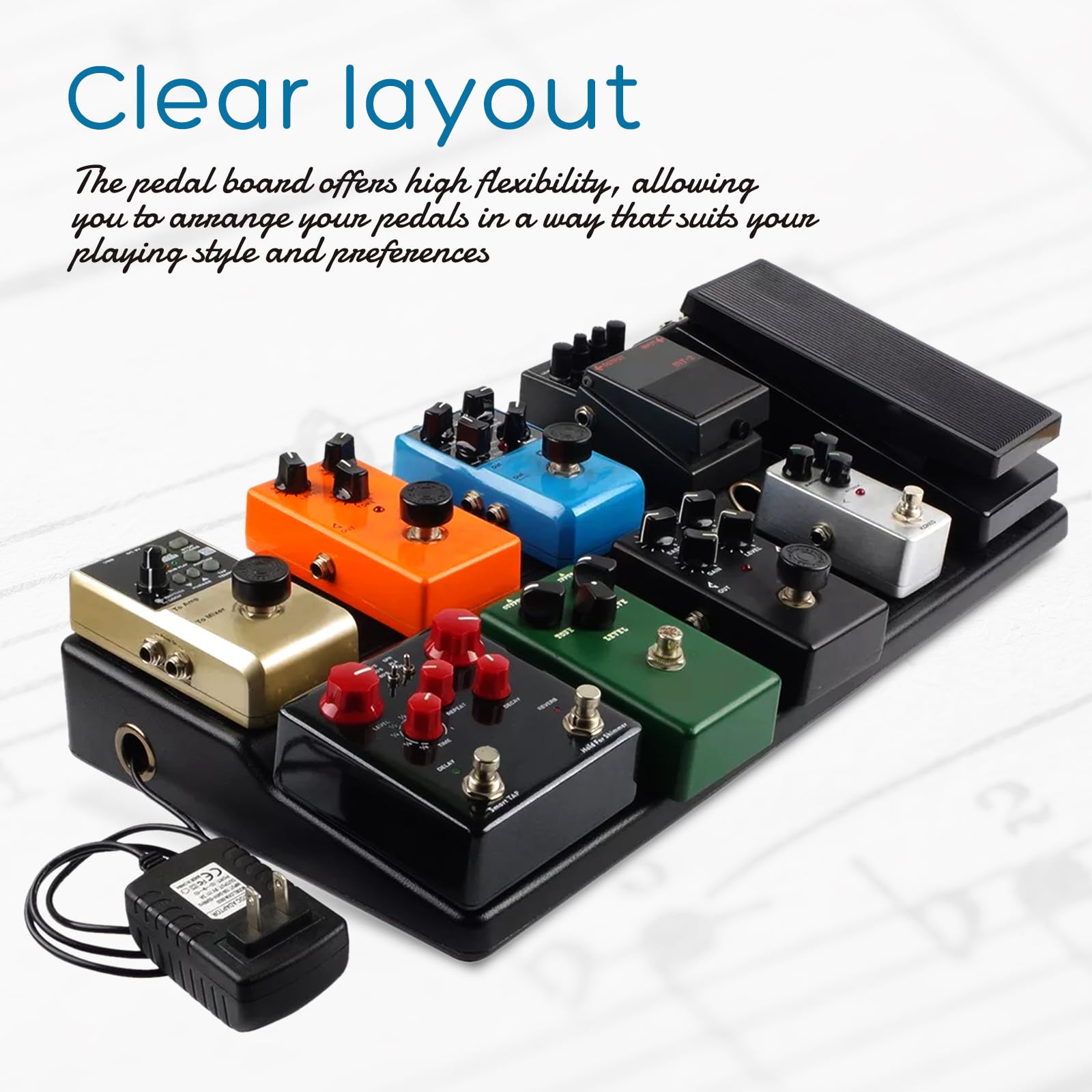 Pedalera de Efectos para Guitarra Eléctrica Montaje Seguro de Pedal, Material Pe Resistente y Diseño Ligero Fácil de Transportar para Músicos en Transporte y Ensayos