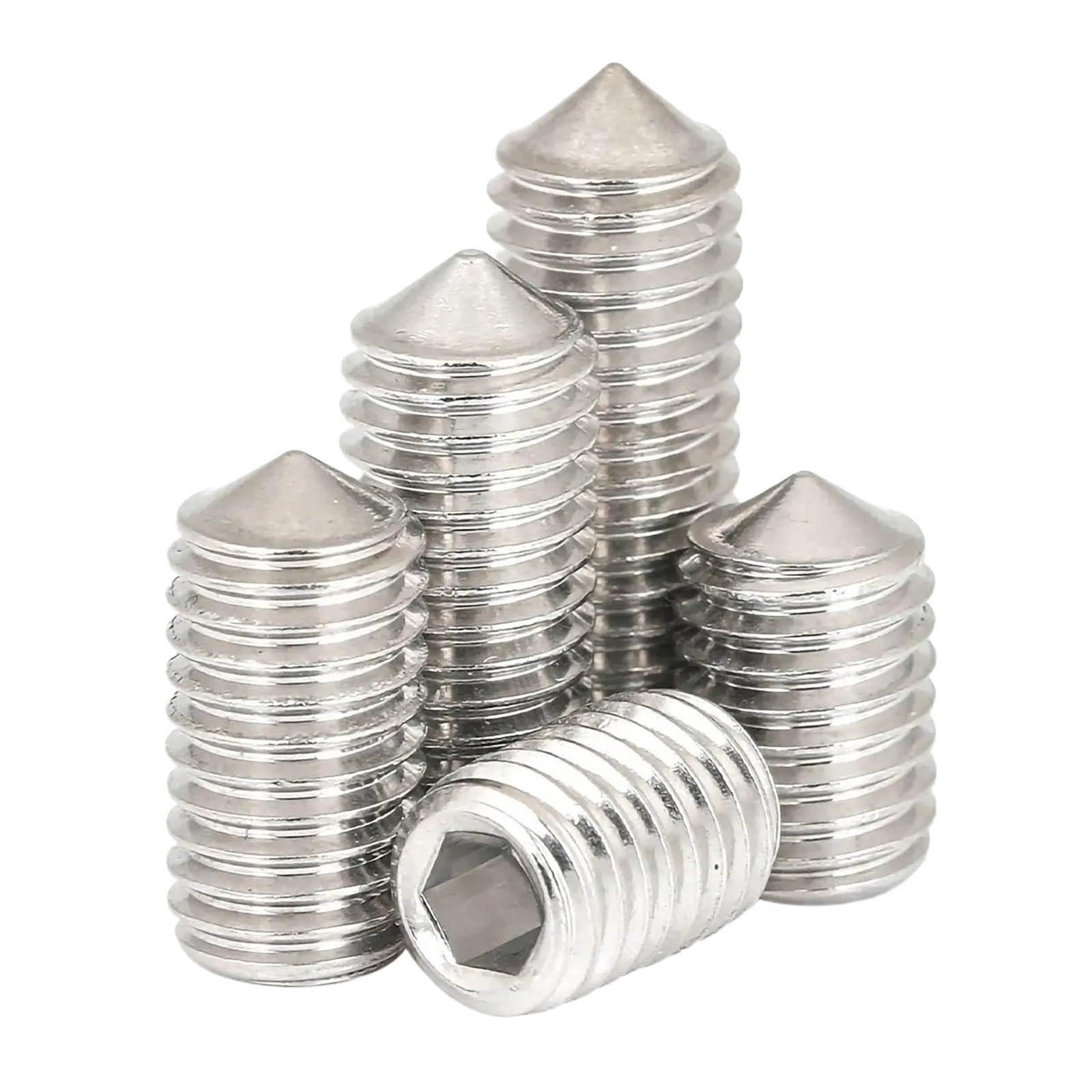 Viti a punta conica in acciaio inossidabile 304 M3 M4 M5 M6 M8 M10 M12 M16 Vite con testa a esagono incassato Bullone con estremità conica(M10x25mm(4PCS))