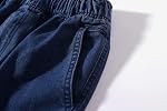 Ylingjun Homme Elastic Waist Jeans Casual Loose Fit Tir sur Jeans Denim Pantalons