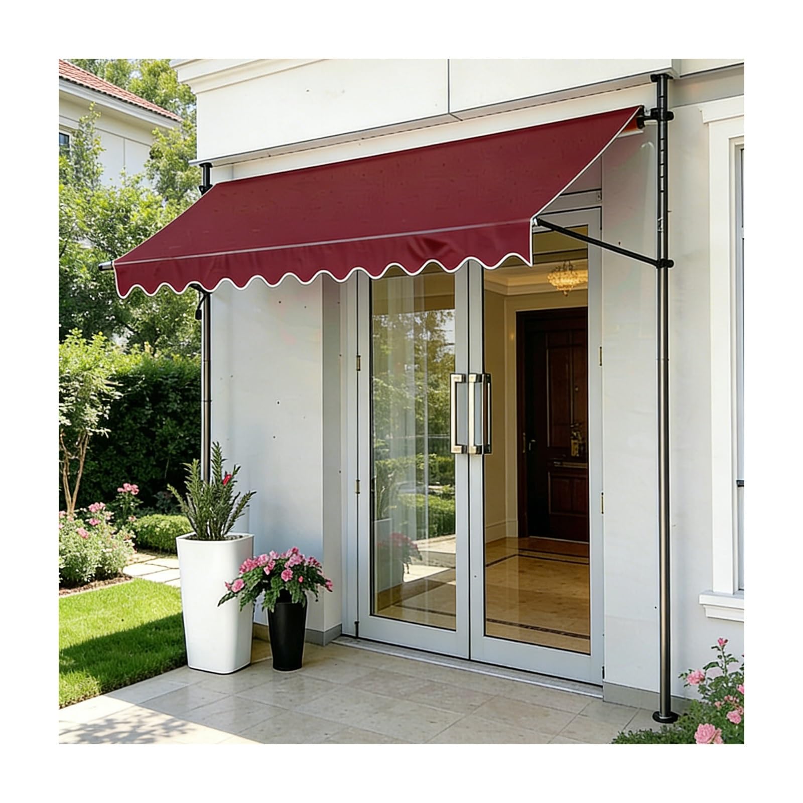 LWJSOCP Retractable Patio ning No Drill Installat Adjustable Height Perfect for & Doors Bury 100cm/39.4in Outdoor Sune Toldo for Dec & Patios
