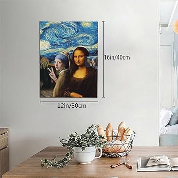 Amazon.co.jp: モナリザ 写真を撮る おもしろ アートポスター アート