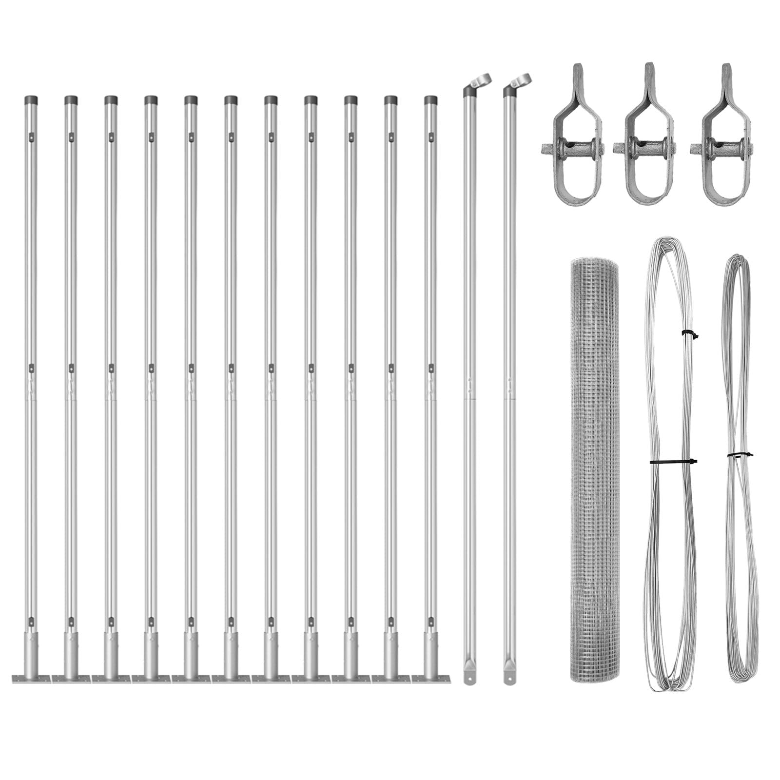 Vidaxl Welded Wire Fence With 13 Flange Posts 0.8 X 25 M Galvanised Steel