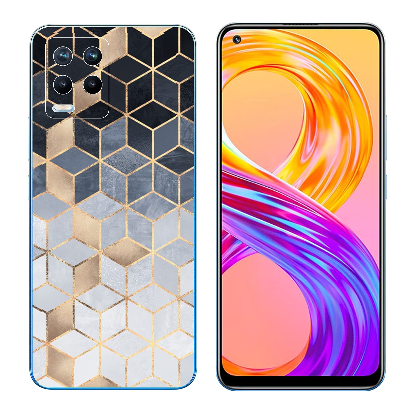 3 Custodie Sottili In Silicone TPU Per Realme 8 / Realme 8 PRO 4G - Con Disegni Cuore, Antiurto - 3