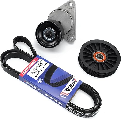Miniatura 1 de Kit de componentes de correa serpentina 90K38376 compatible con 2004-2008 para Chevrolet Aveo, 2005-2008 para Pontiac Wave, 2004-2008 para Suzuki