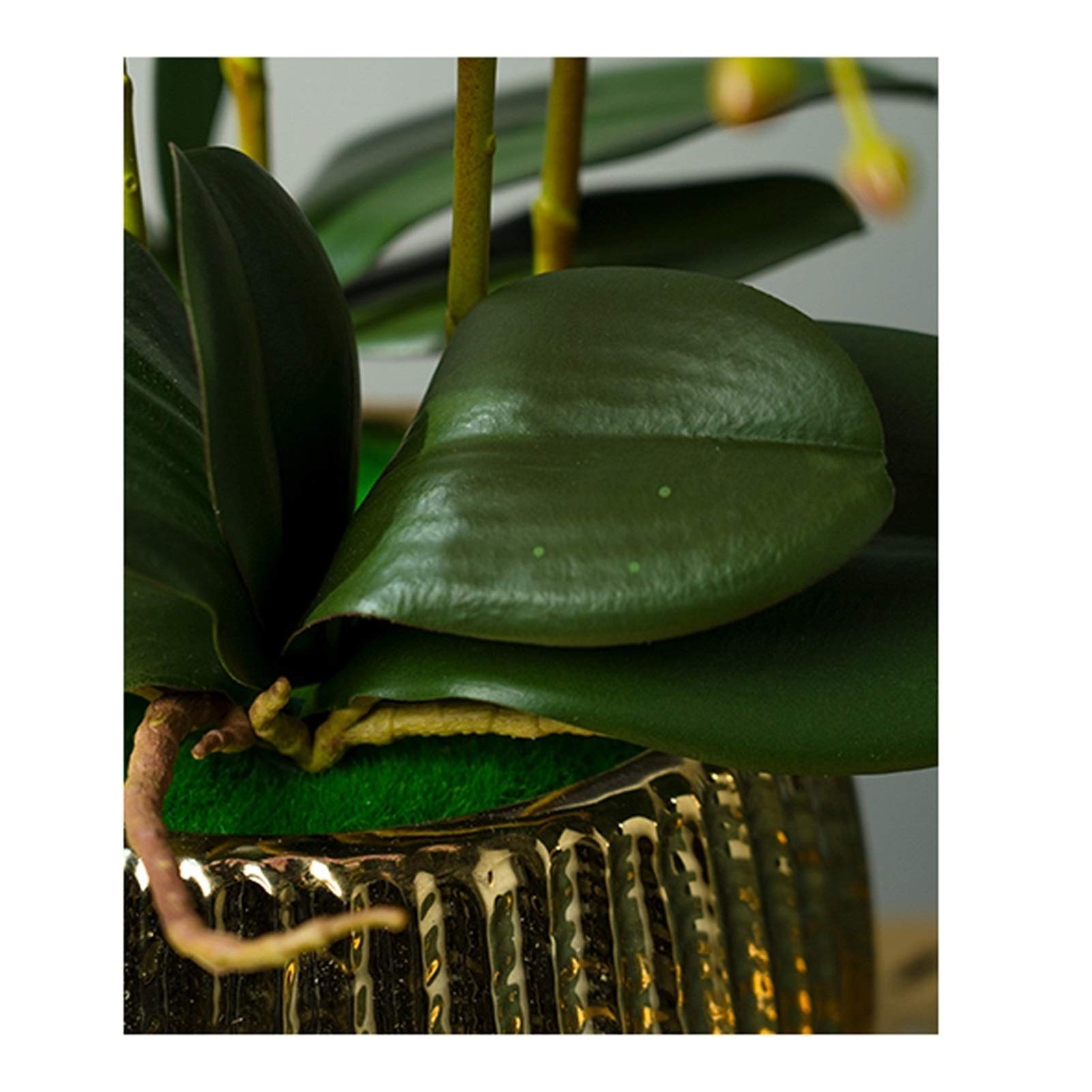 Dekoracje Sztuczne kwiaty z wazonem Sztuczne kwiaty z wazonem Orchidea Phalaenopsis Sztuczny kwiat w wazonie Ozdoby na środek stołu w jadalni, Aranżacje pokoju dziennego Dekoracja Faux