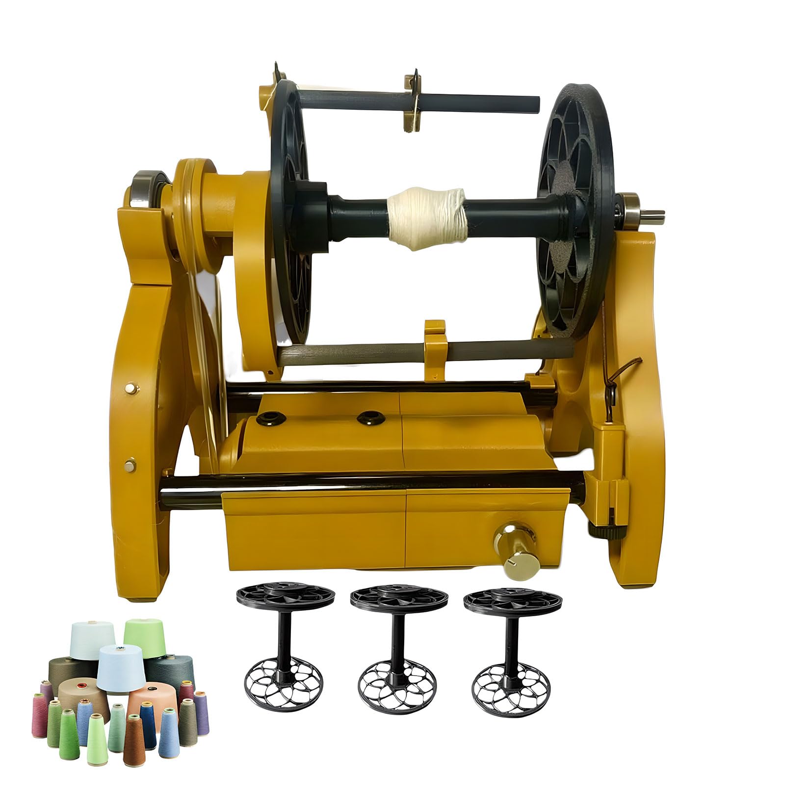 YXYLJOZ Electric Spinnings Wheel, Wool Spinner, 12v Automatic Knitting Yarn Winding Machine, 800Rpm Automatic Knitting Yarn Winding Machine for Yarn Weaving/Blending Roving (Yellow)