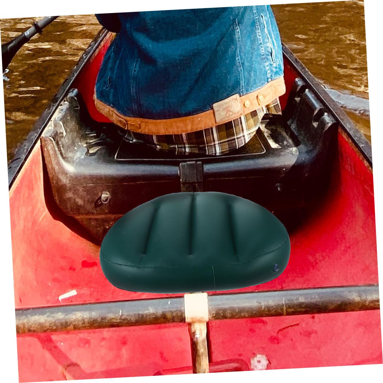 2 Cuscino Gonfiabile per Barche e Canotti in PVC Spesso Seduta Ergonomica Antiscivolo per Kayak e Rafting Facile Gonfiare e Trasportare per e Outdoor