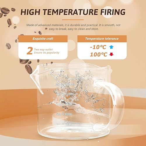 Miniatura 5 de UPKOCH Jarra pequeña de vidrio para crema de cristal para café, leche y leche, jarra de salsa transparente para salsa, barco, jarra para café, té,
