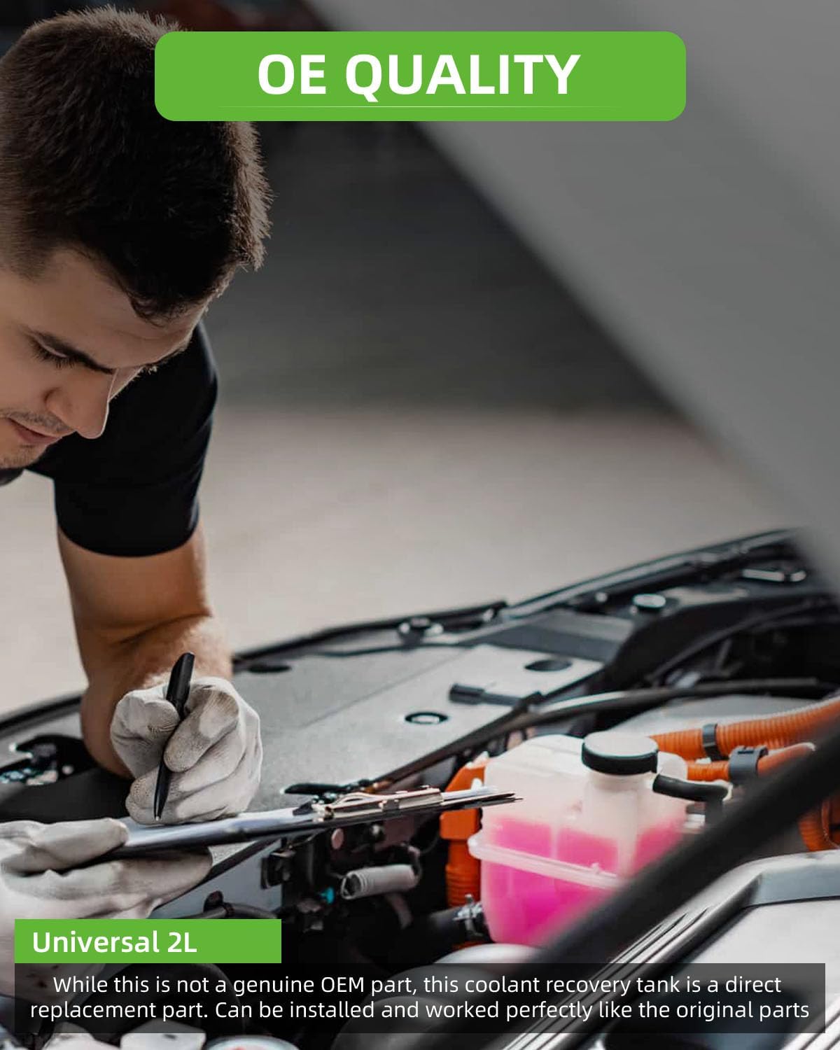 SCITOO Radiator Tank Coolant Recovery Overflow Reservoir Tank Bottle [W/Sensor &with Cap]2L Universal Silver Only applicable to the corresponding capacity the vehicle model does not affect