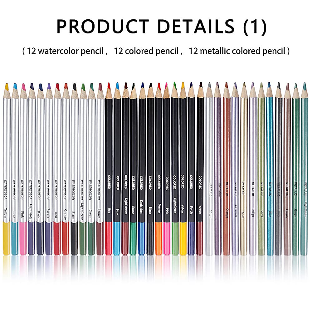 Kit de croquis complet de 72 pièces avec sac de transport, crayons de couleur, crayons graphite, fournitures artistiques pour débutants, artistes professionnels