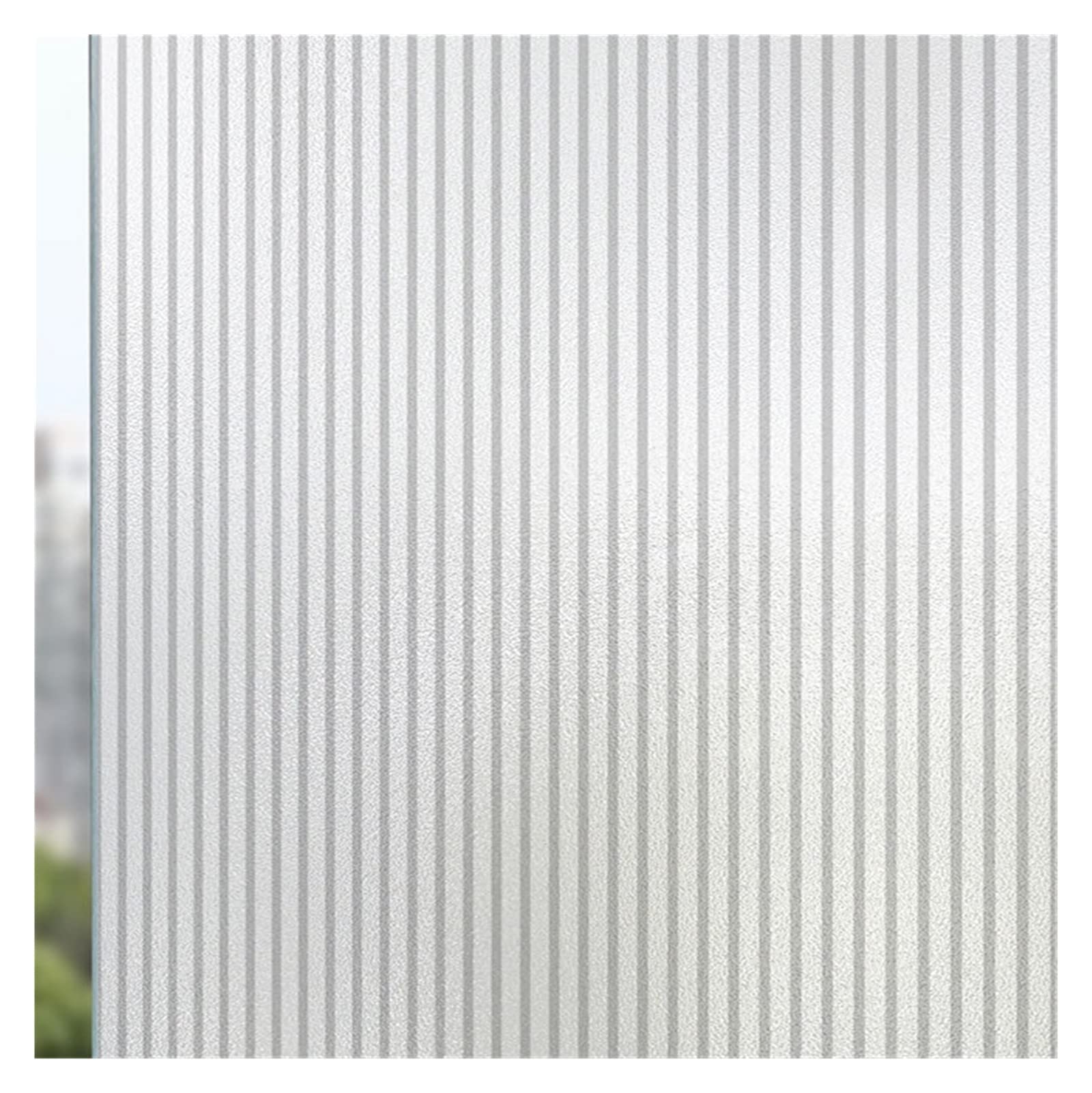 Window Film Flower plant pattern window frosted glass sticker opaque toilet anti-lighting bathroom film shading paper(Vertical stripes,90x100cm)